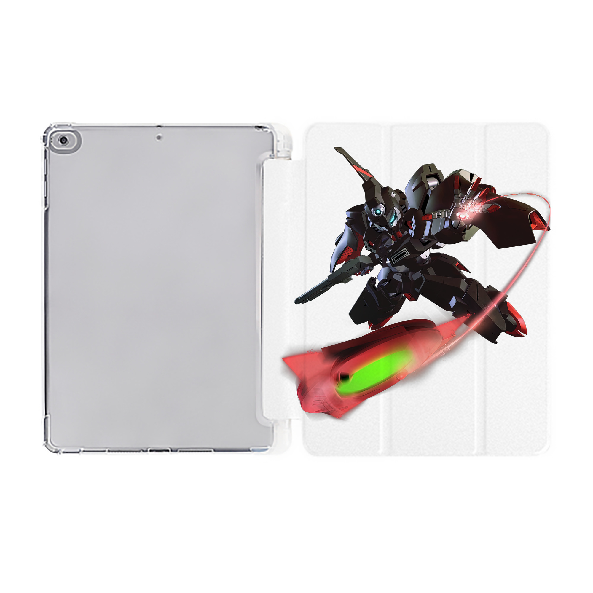 （画像用） 機動戦士ガンダム Mobile Suit Gundam IPad ケース ペン収納付き 三つ折りスタンド PUレザー×シリコン 対応機種9.5/10.5/10.9インチ